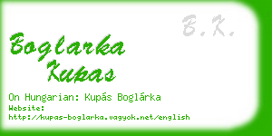 boglarka kupas business card